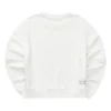 Solid Color Loose Round Neck Pullover Sweatshirt “Whtie”