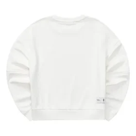 Solid Color Loose Round Neck Pullover Sweatshirt “Whtie”