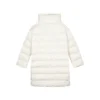 Solid Color Stand-up Collar Zip-up Quilted Jacket “White”