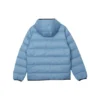 Solid Logo Printed Short Hooded Down Jacket “Blue Teal Green”