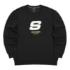Sport Letter Crew Sweater “Black White”