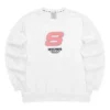 Sport Letter Crew Sweater “White Pink”