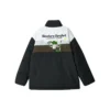 Sport Lifestyle Series Letter Printed Zip-up Down Jacket “Black White Green”