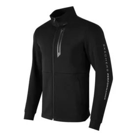 Stand-Up Collar Sports Knit Jacket “Black”