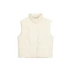 Stand-up Collar Woven Hooded Down Vest “Black Blue White”