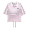 Stripe Polo Shirt “Pink White”
