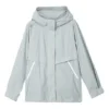 Stroll Series Logo Casual Hooded Woven Jacket “Grey”