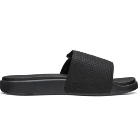 Velcro Flat Heel Sports Slippers Black