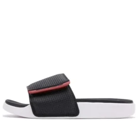 Velcro Stylish Flat Heel Sports Slippers Black Red
