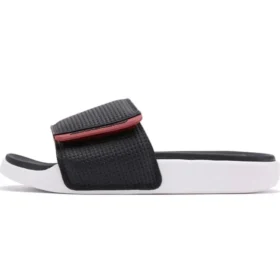 Velcro Stylish Flat Heel Sports Slippers Black Red