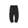 Waist Fleece Tapered Sports Pants “Black Grey”