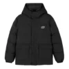 Woven Hooded Casual Sports Down Jacket “Black White Green”