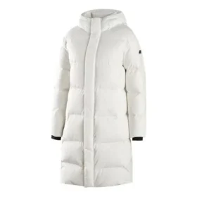 Woven Long Down Jacket “White Black”