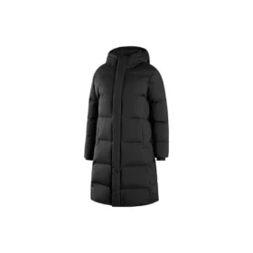Woven Long Down Jacket “White Black”