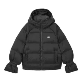 Zip-up Hooded Long Sleeve Down Jacket “Black”
