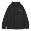 Zip-up Solid Color Hooded Down Jacket “Black Grey White”