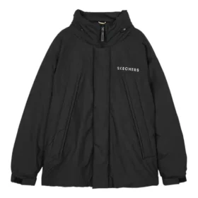 Zip-up Solid Color Hooded Down Jacket “Black Grey White”