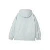 Zip-up Solid Color Hooded Down Jacket “Black Grey White”