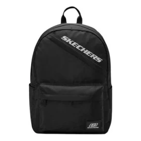 Zipper Closure Large Capacity Fabric Backpack “Black White”